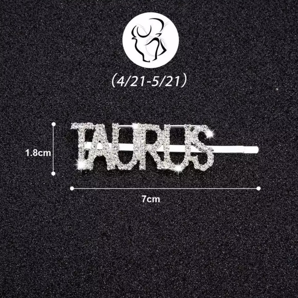 BLING Rhinestone Silver Hair Pin/Clip ZODIAC SIGNS (2 CLIPS-YOUR CHOICE-BUNDLE) - Picture 8 of 8